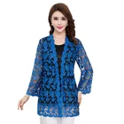 Женский кружевной кардиган Lingwave, повседневный винтажный жакет с вышивкой, пальто, 2021, 5XL, лето размера плюс