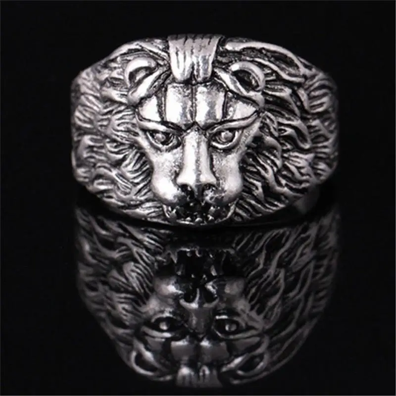 

Steampunk 3D Stereo Lion Head Men's Ring Gothic High Quality Accessories Brother Gift 2021 Fashion Trend Index Finger Ring