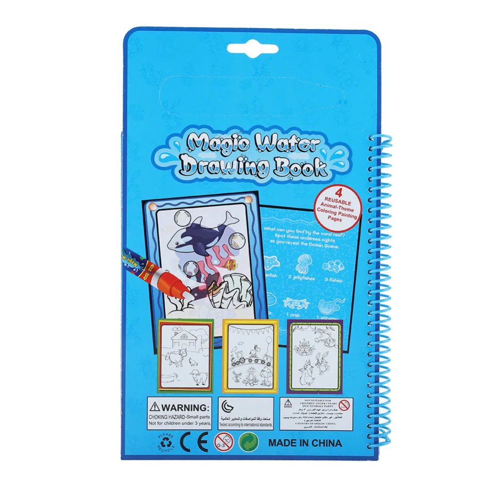Книга Волшебная водная для рисования книжка-раскраска с ручкой доска Juguetes детей