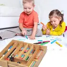 Выдвижной бамбуковый поднос для столовых приборов, ящик с отделениями, выдвижной кухонный ящик для хранения столовых приборов