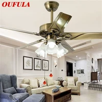 oufula ceiling fan light modern simple lamp with straight blade remote control for home living room