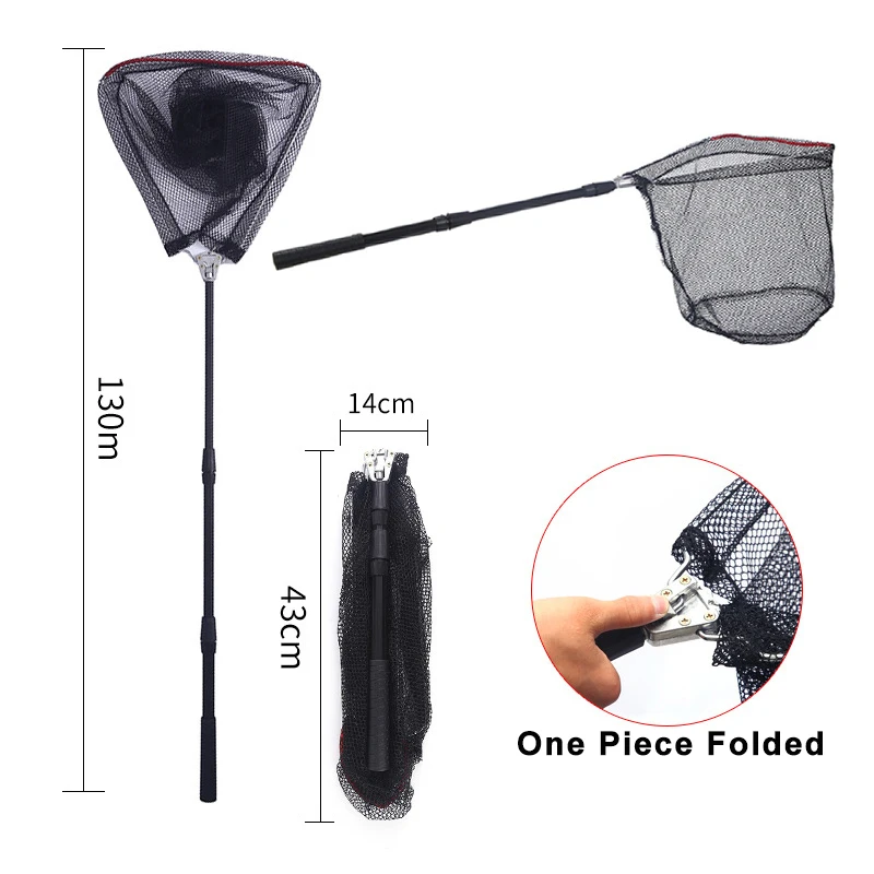 

Aluminum Alloy Hand Net 130cm Retractable Fishing Net Telescoping Foldable Landing Net Pole Folding Landing Net For Fly Fishing