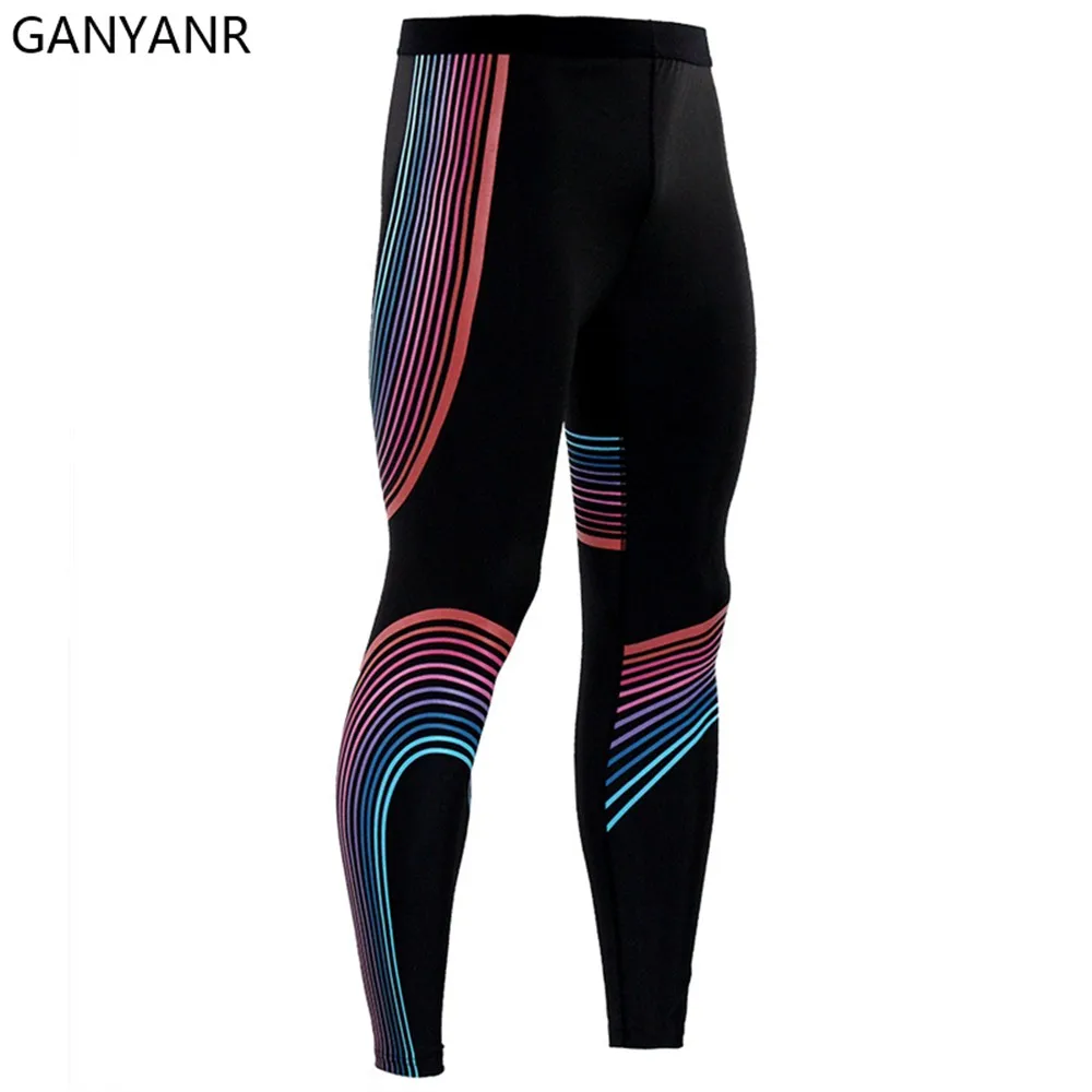 

GANYANR Running Tights Men Legging Compression Pants Sportswear Gym Fitness Sexy Basketball Sport Yoga Workout Track Long Winter