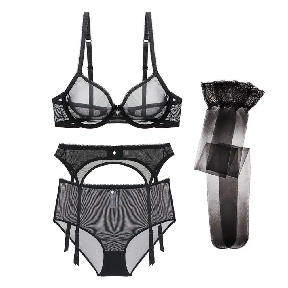 Женское прозрачное ультратонкое нижнее белье однотонное кружевное Прозрачное