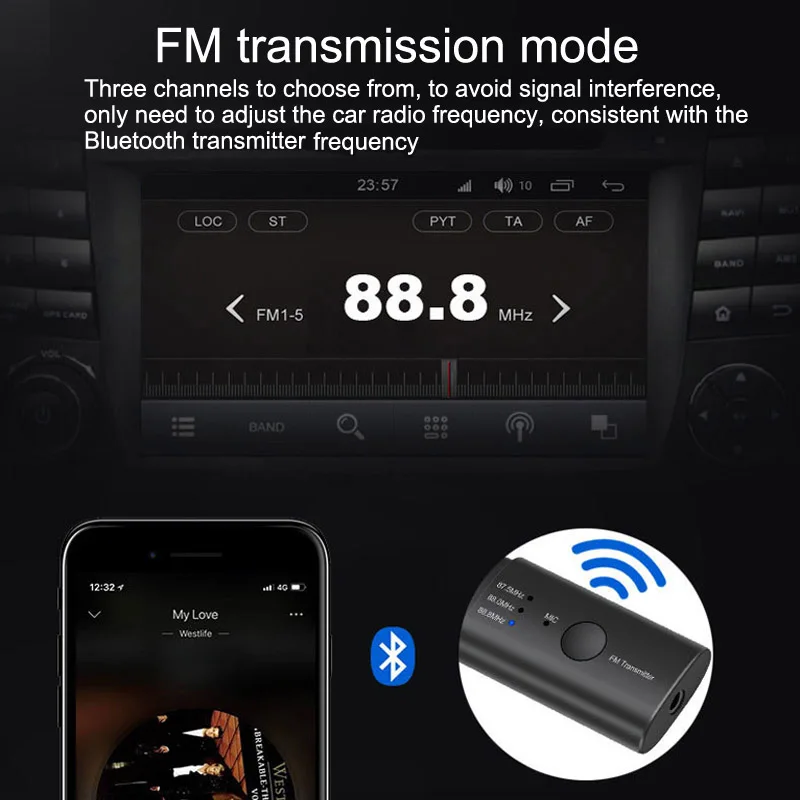 Fm передатчик JaJaBor Bluetooth 5 0 автомобильный комплект громкой связи вызов автомобиля