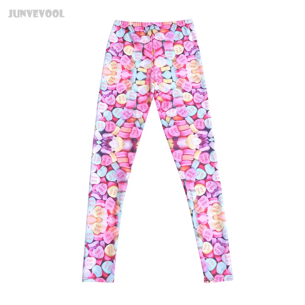 Леггинсы для фитнеса модные женские брюки с разноцветным принтом Sugar Say Yes узкие