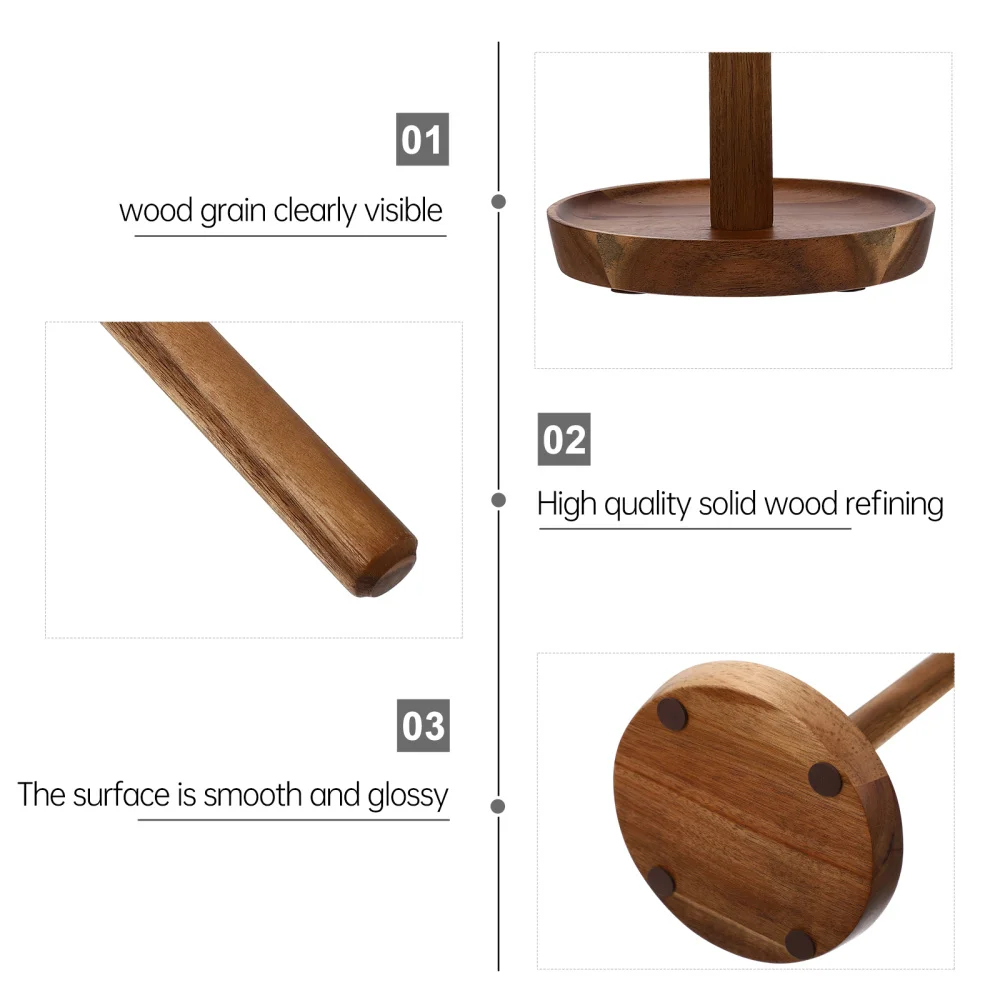 

1Pc Wooden Holder Roll Papers Tissue Reserve Tissue Holder