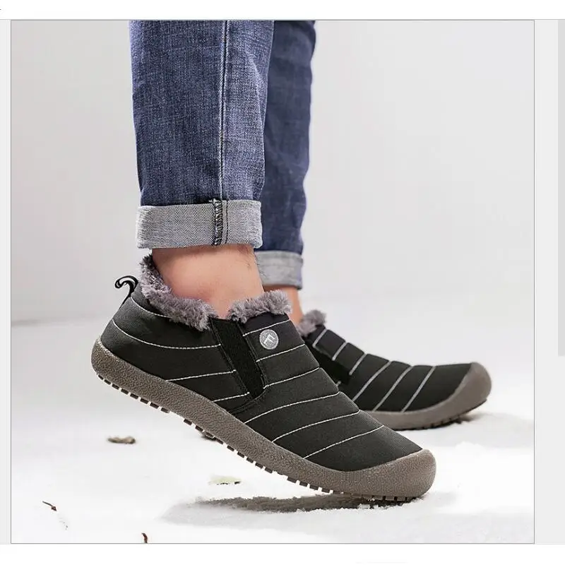 

Мужские ботинки, легкая зимняя обувь для мужчин, зимние ботинки, водонепроницаемая зимняя обувь размера плюс 48, Зимние ботильоны без застеж...