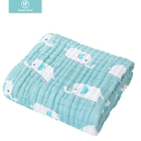 happy flute 6 layer baby 100 cotton soft muslin swaddle blanket towel infant stroller blanket soft absorbent swaddle105x105cm