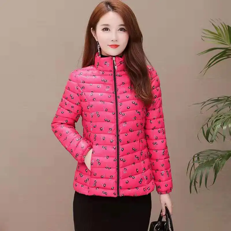 

Autumn Winter Women Coats Down Cotton Light and Slim Cotton Parkas Ladies Thin Solid Outerwear Jackets Chaqueta Mujer W416