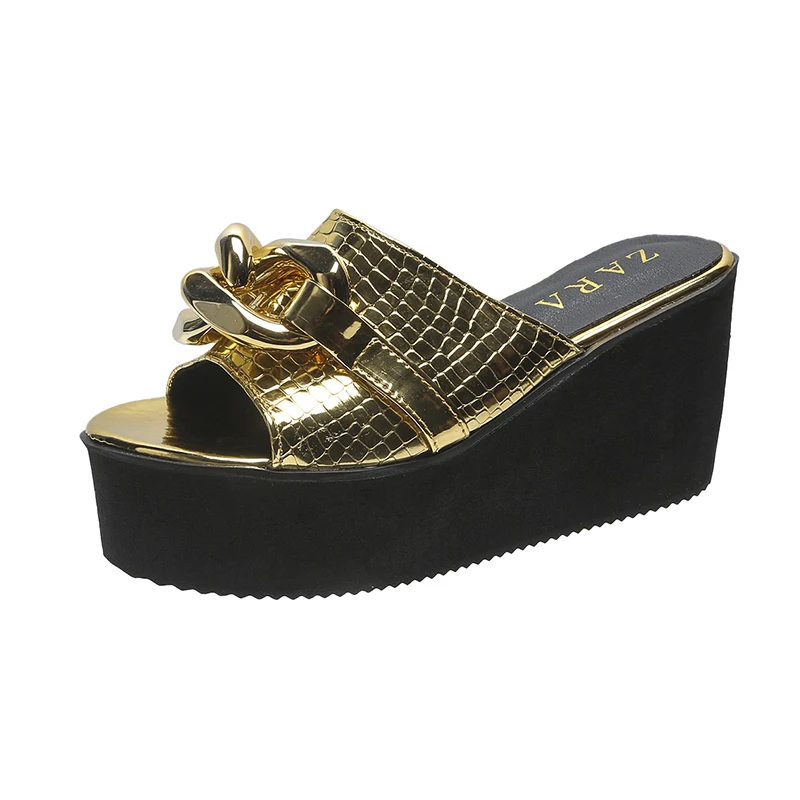 Женские босоножки на танкетке из воловьей кожи высоком каблуке с открытым носком