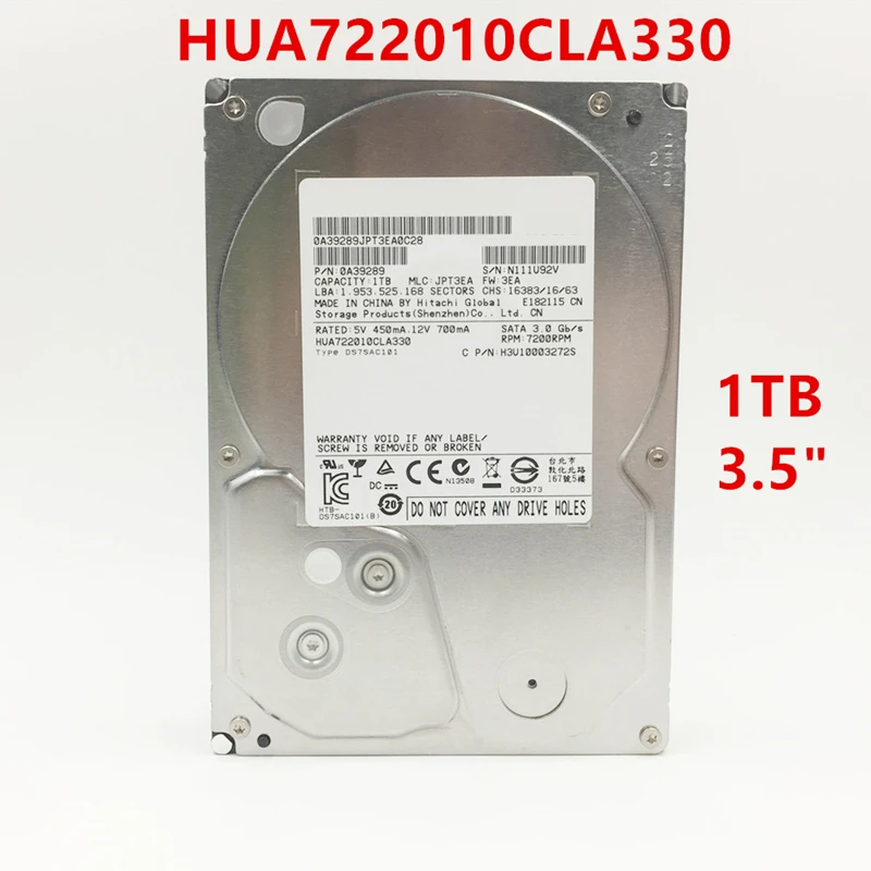 

Новый оригинальный жесткий диск для Hgst 1 ТБ 3,5 дюйма SATA 6 ГБ/сек. 128 МБ 7200 об/мин для внутреннего жесткого диска класса Enterprise HDD для HUA722010CLA330