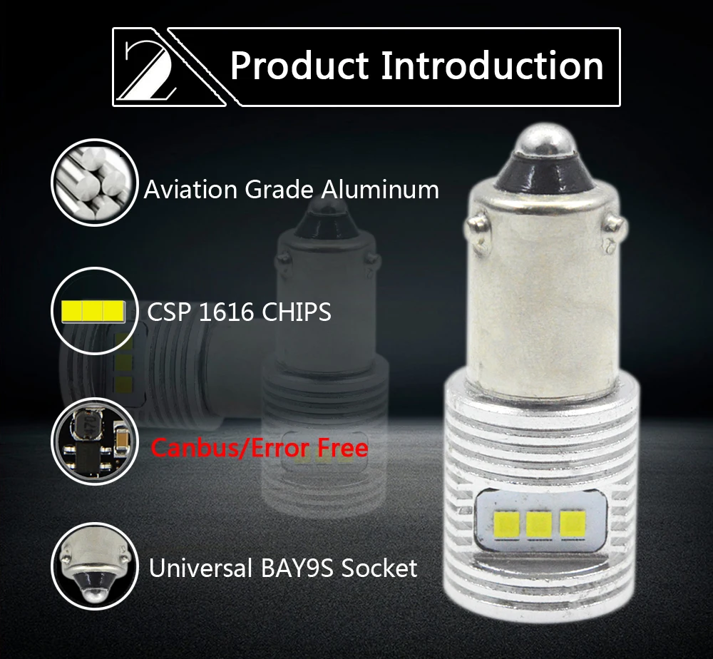 2 шт. мощность BA9S T4W BAX9S H6W BAY9S H21W 4 Вт Canbus ОШИБОК 9SMD CSP Светодиодный Боковой без полярности 12 В 24 В для автомобиля обратный светильник 600lm
