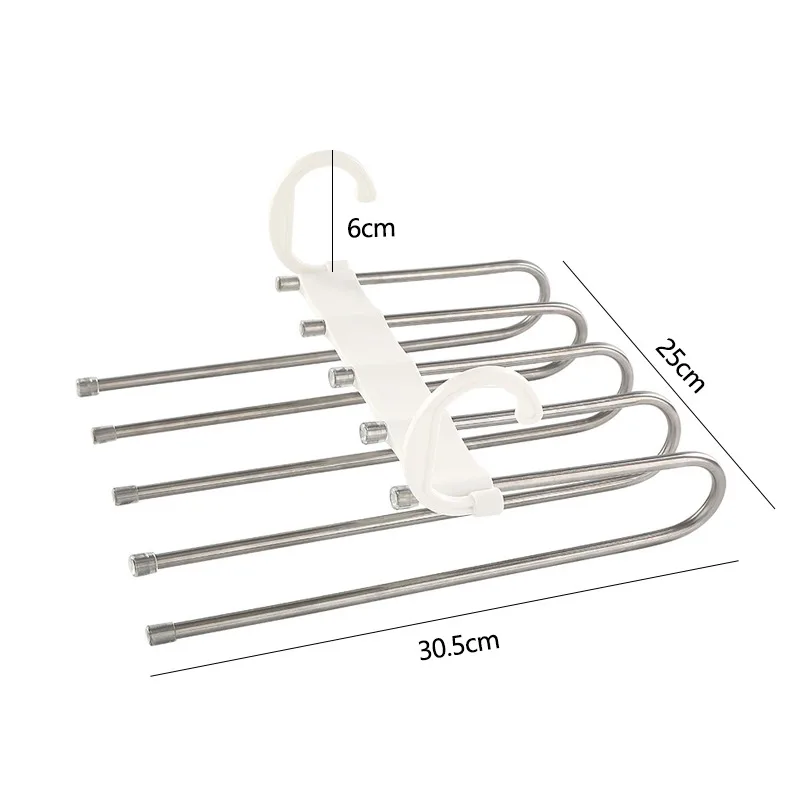 

5 Layers Multi-functional Pants Rack Stainless Steel Clothes Hangers Adjustable Pants Hanger Drying Rack Magic Belt Storage Rack