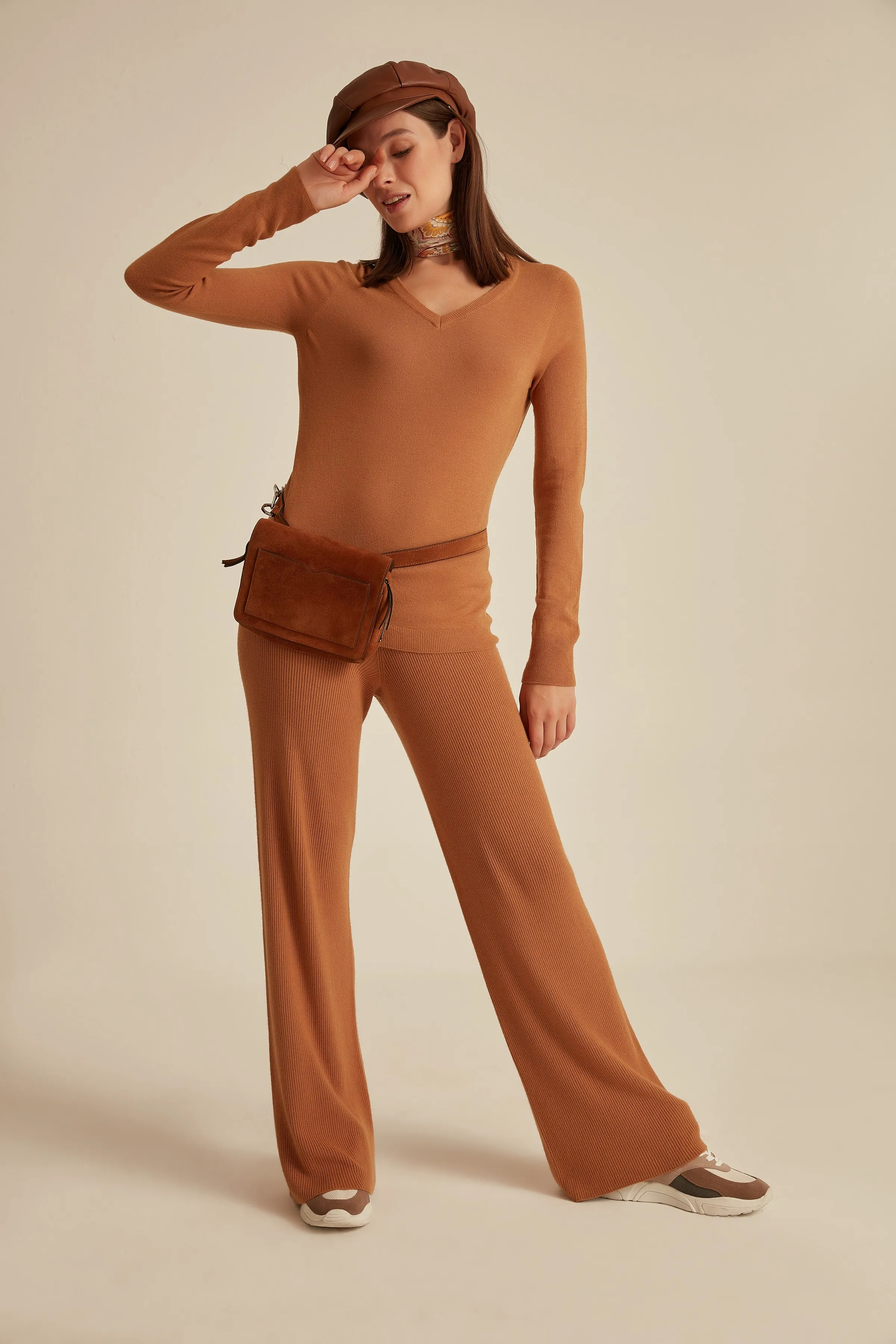 Бесшовные вся одежда рибана Beli колеса свитер брюки-A. | Женская