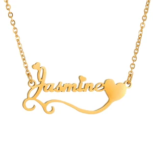 Ожерелье с именем на заказ, чокер с персонализированным сердцем из нержавеющей стали, ожерелье с именной табличкой и надписью, подарки, ювелирные изделия для женщин и девушек, семья