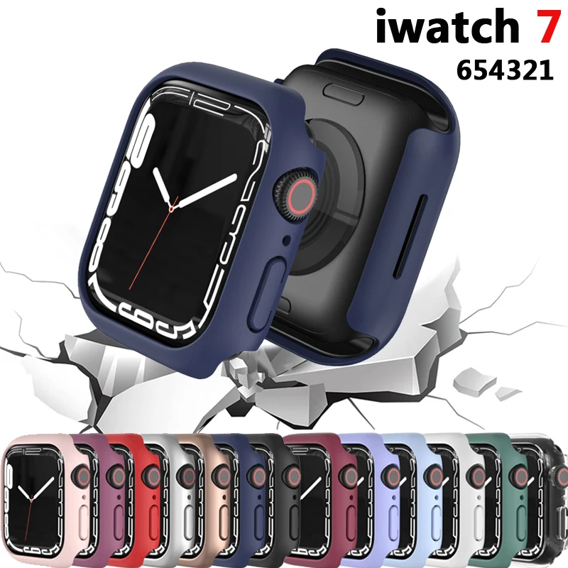 

PC Case For Apple Watch Case 7 41mm 45mm 44mm 40mm 42mm 38mm Accessories PC Protector bumper Cover iWatch serie 6 se 5 4 3 Case