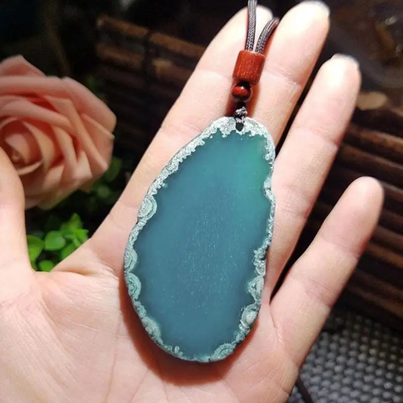 Кулон из бразильского лечебного камень Reiki с натуральным агатом полированный