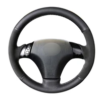 diy personalized super soft black leather black suede steering wheel cover for mazda 3 axela 2003 2009 mazda 6 atenza 2004 2008