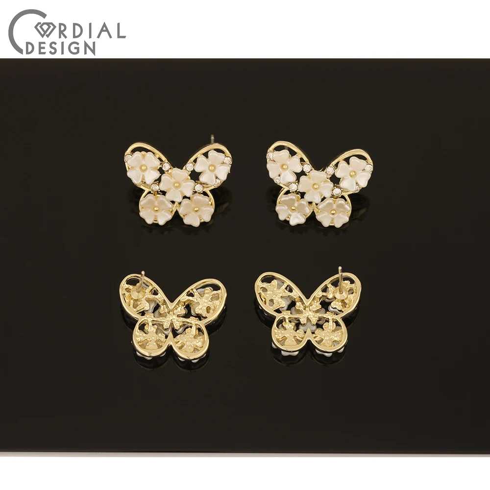 

Cordial Design 30Pcs 16*21MM Jewelry Accessories/Butterfly Shape/Hand Made/Earrings Findings Components/Rhinestone Earrings Stud