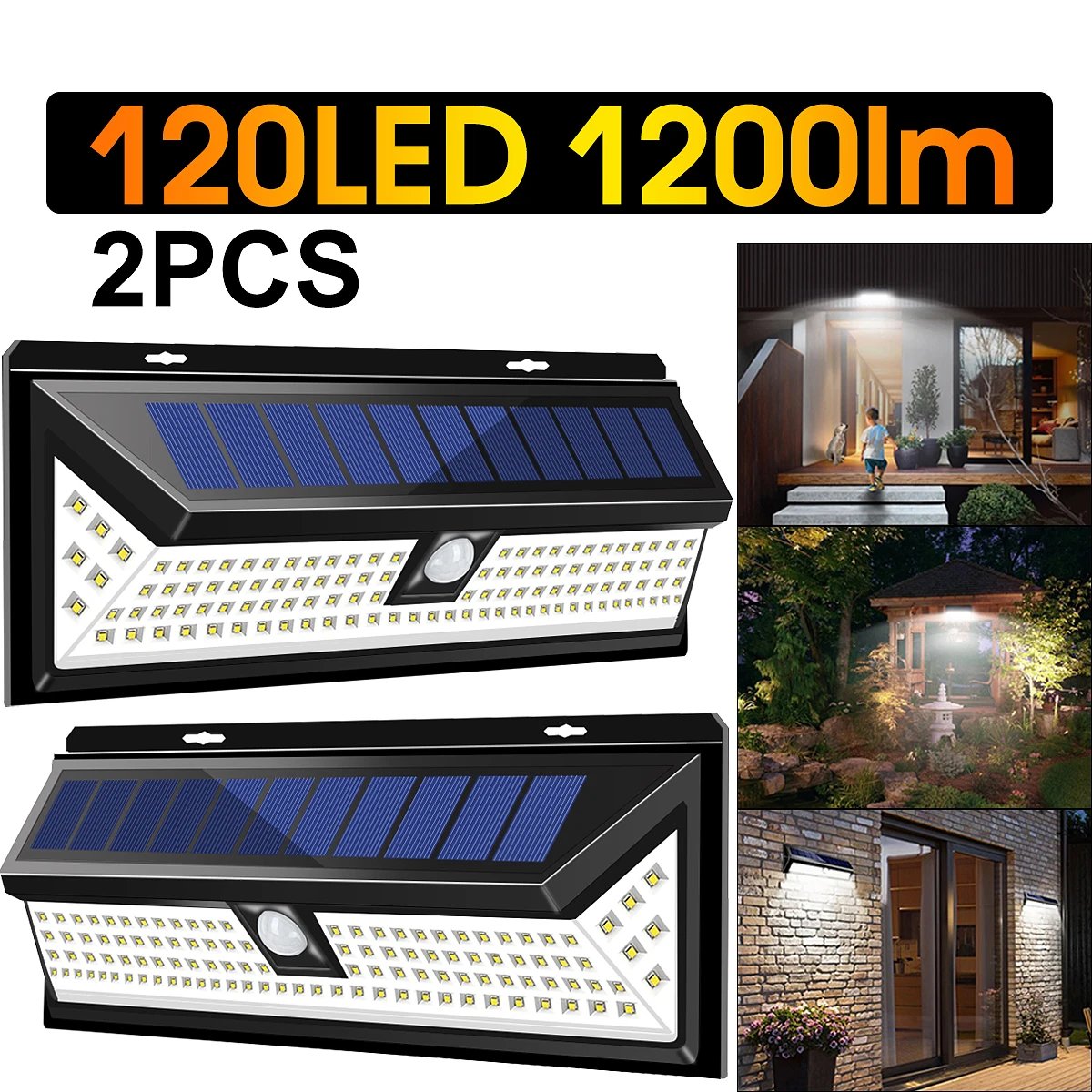 120 светодиодный светильник на солнечной батарее уличный солнечный с датчиком