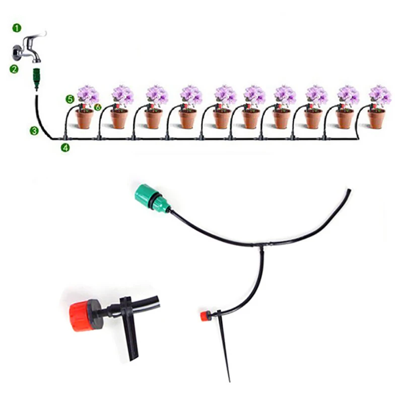 10 м поливочный шланг 4/7 мм садовая капельная труба ПВХ ирригационная система