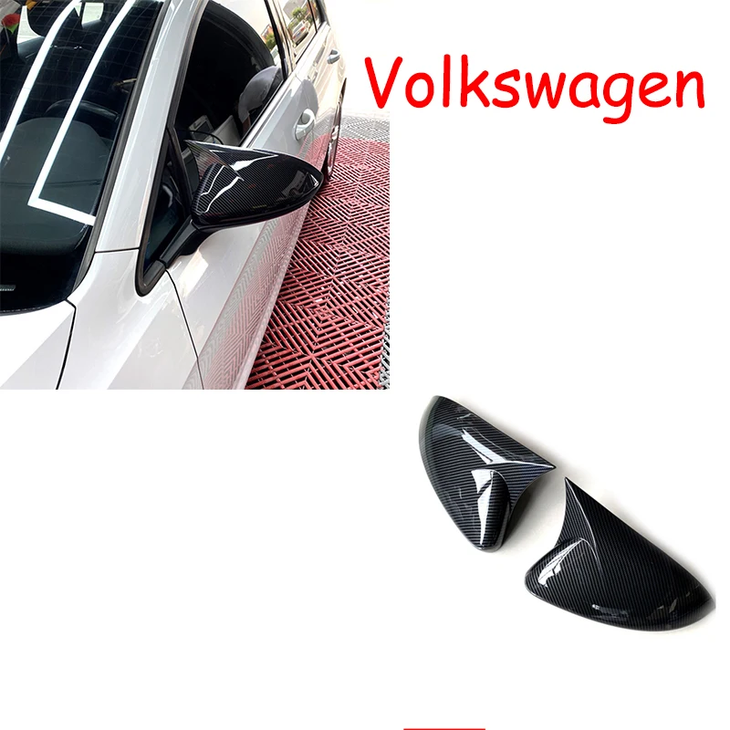 

2 PCS Suitable for Volkswagen Golf 76 Lingdu CC Sagitar Magotan Modified Carbon Fiber Horn Rear View Mirror Housing Cover