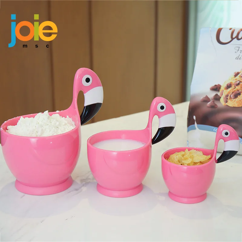 joie 3pcsset flamingo measuring cup handle plastic guaranteed bpa free jug handle baking tools kitchen gadget 60ml125ml250ml free global shipping