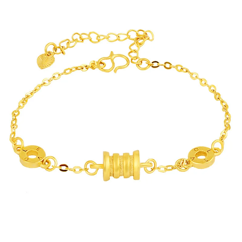 

Passepartout Bracelet Vietnam Sand Gold Good Luck Blessing Jewelry Gold Plated Chain Bracelet Bangles Women Valentines Day Gift