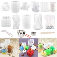 silicone candle mold epoxy resin tools molds for candle casting craft forms for candles soap diy clay mould home decoration