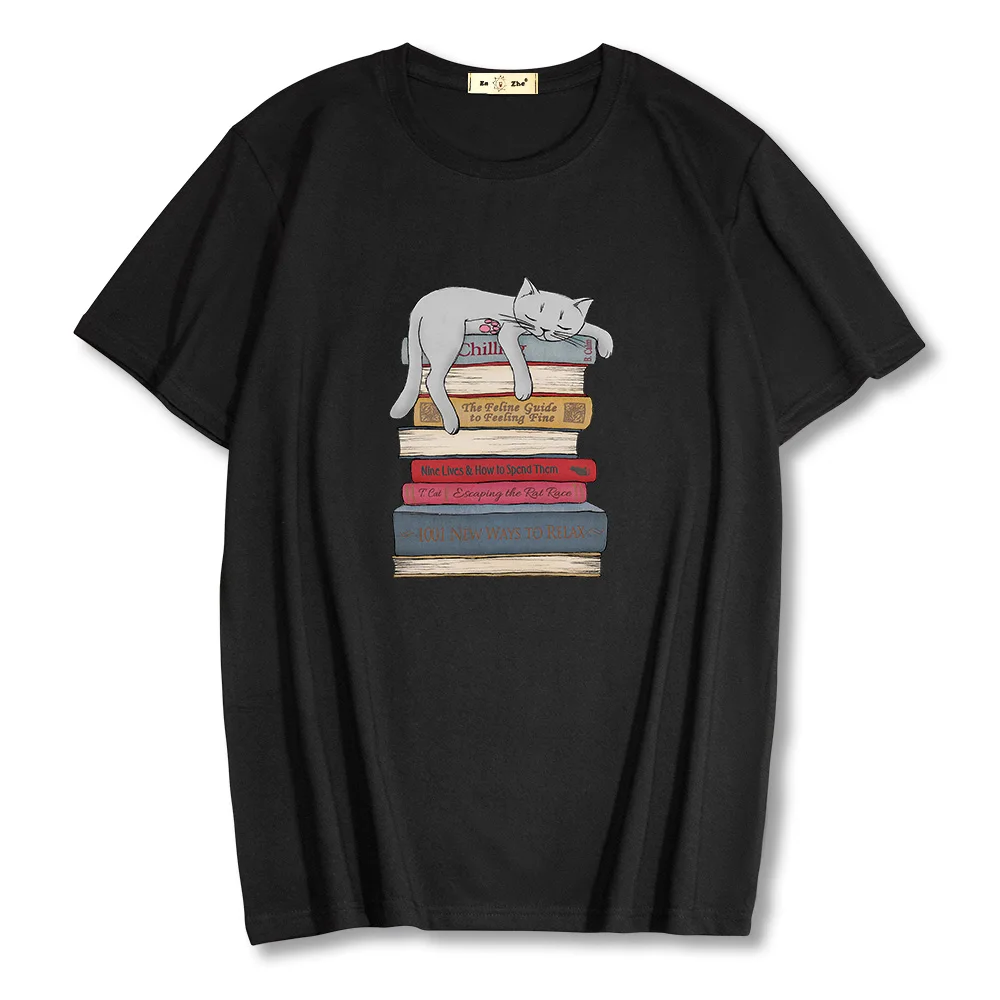 

Унисекс 100% хлопок с коротким рукавом Футболка с изображением персонажей видеоигр Мужская футболка Летний принт с милой кошкой повседневны...