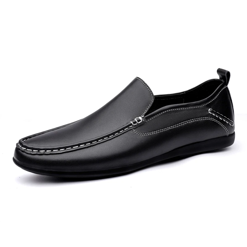 

British Style Mens Shoes Casual Luxury Brand Summer Men Loafers Genuine Leather Moccasins Leisure Walk Breathable Slip on Shoes