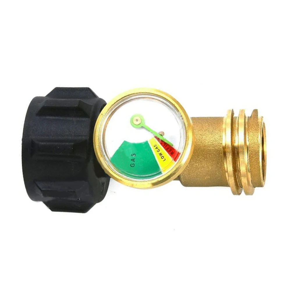 

Propane Gas Cylinder Adapter With Pressure Gauge QCC1 Inflatable Connector Gas Tank Copper Conversion Head