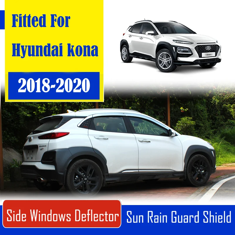 

1 комплект хромированных боковых вентиляционных солнцезащитных козырьков для окон, защитные дефлекторы от дождя для Hyundai Encino 2018-2020