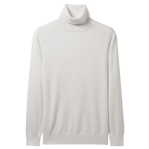 02White Giordano мужской джемпер с круглым высоким воротом,из натурального хлопка - Цвет: 02White