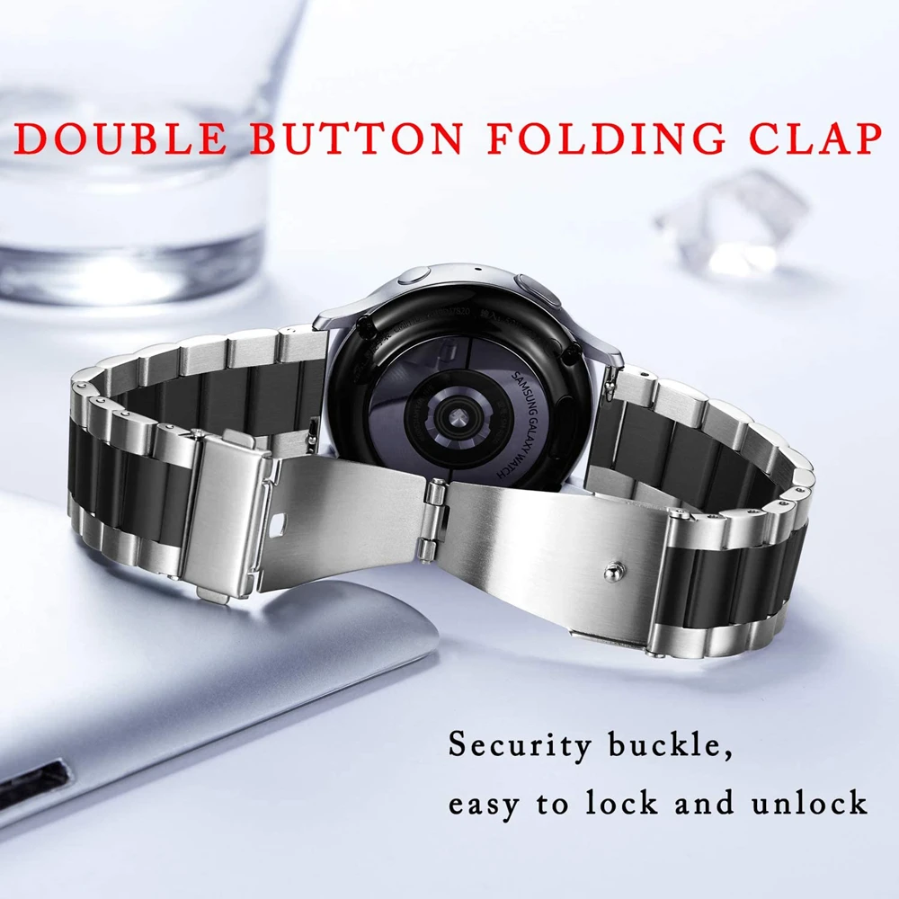 Ремешок из нержавеющей стали для наручных часов браслет Samsung Galaxy Watch Active 2 40 мм 44 22