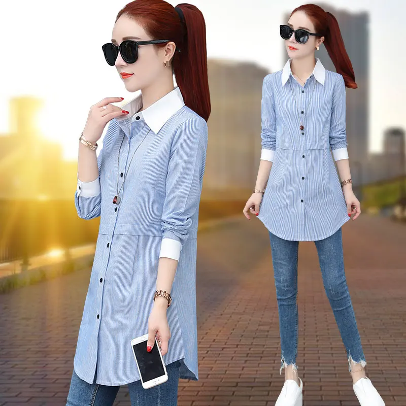 Новинка лета 2021 женская блузка и рубашки однотонная хлопковая Офисная Женская