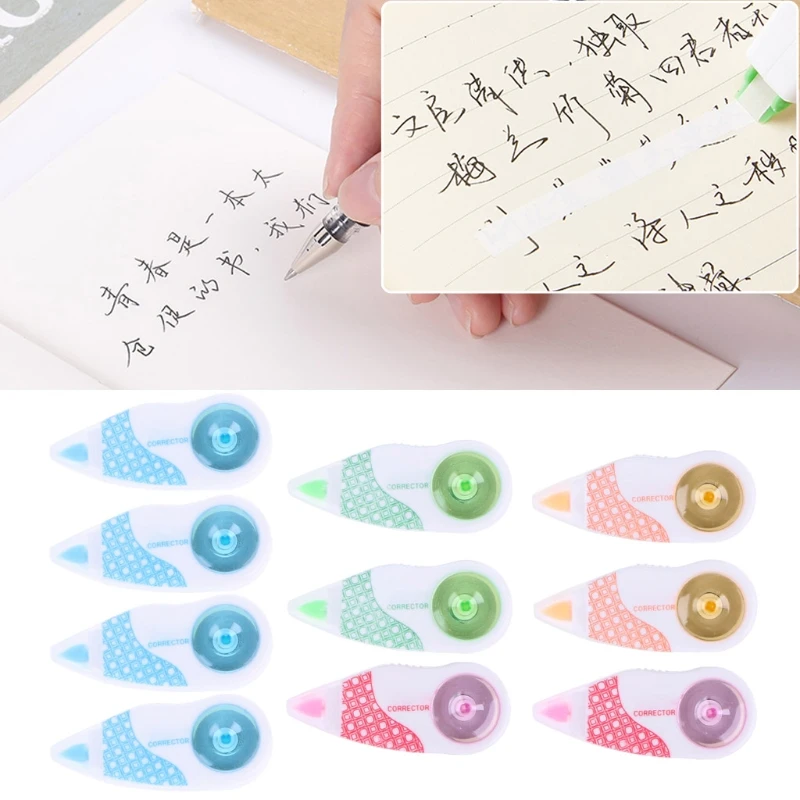 

10 шт., корректирующая мини-лента на роликах, белая наклейка-ластик, школьные и офисные принадлежности, новинка 2021