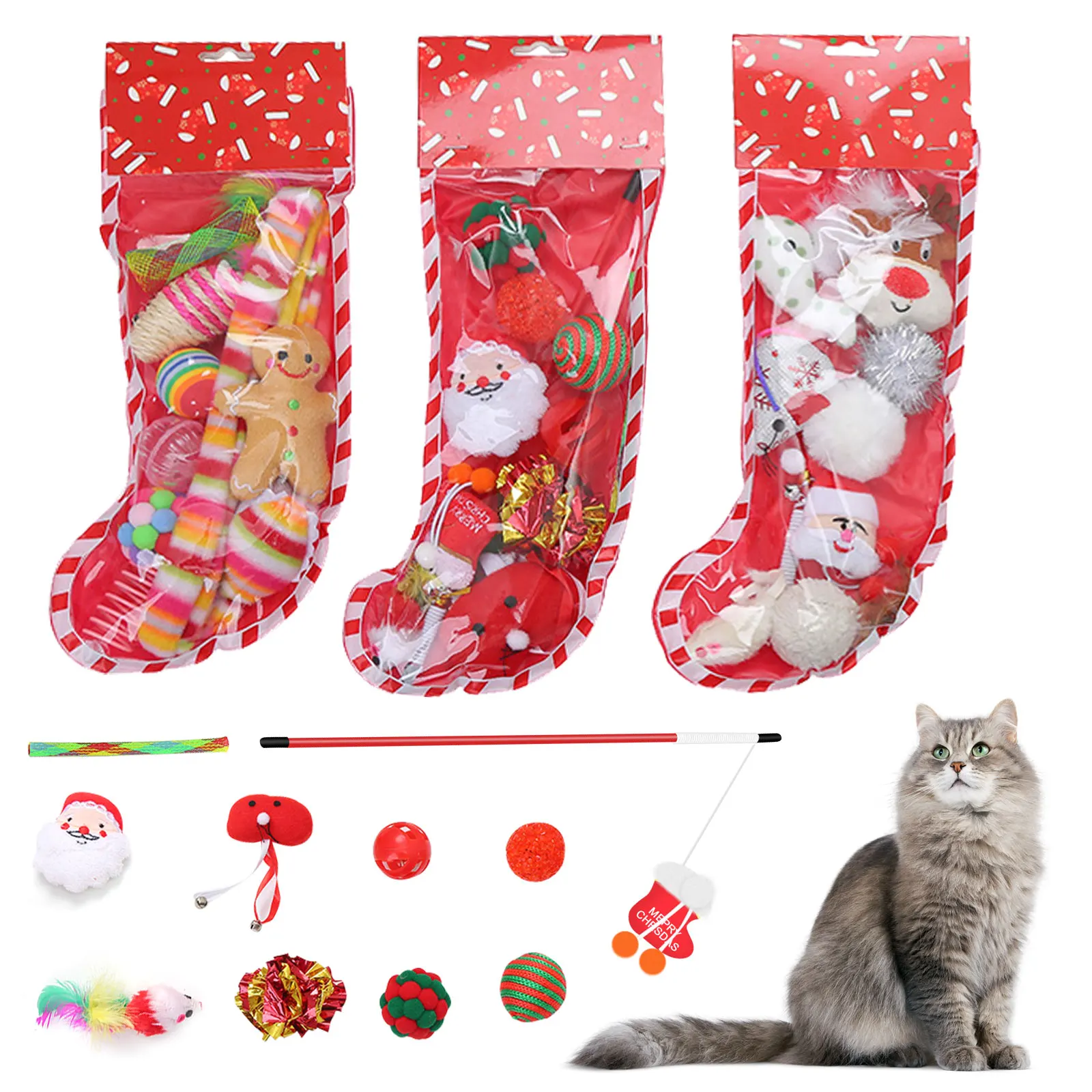 Рождественские игрушки для кошек подарочный набор разные наборы котят кошачья