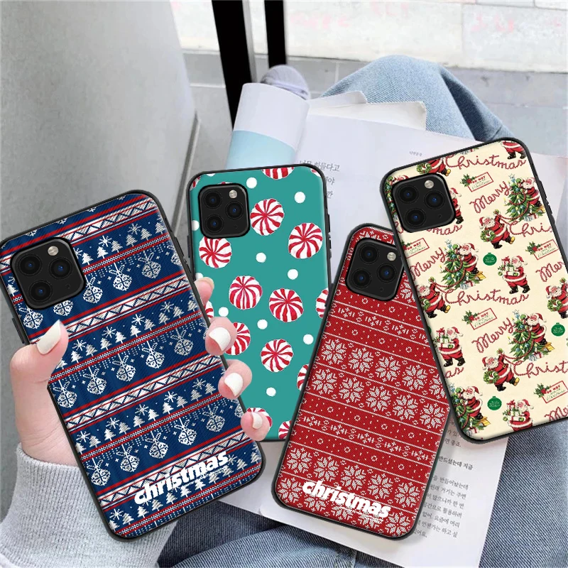

Merry Christmas sweater Phone Case For iPhone 11 12 XS 6 6S 7 8 Plus X XS XR 11 12 Pro MAX SE 2020 Coque Soft TPU Back Cover