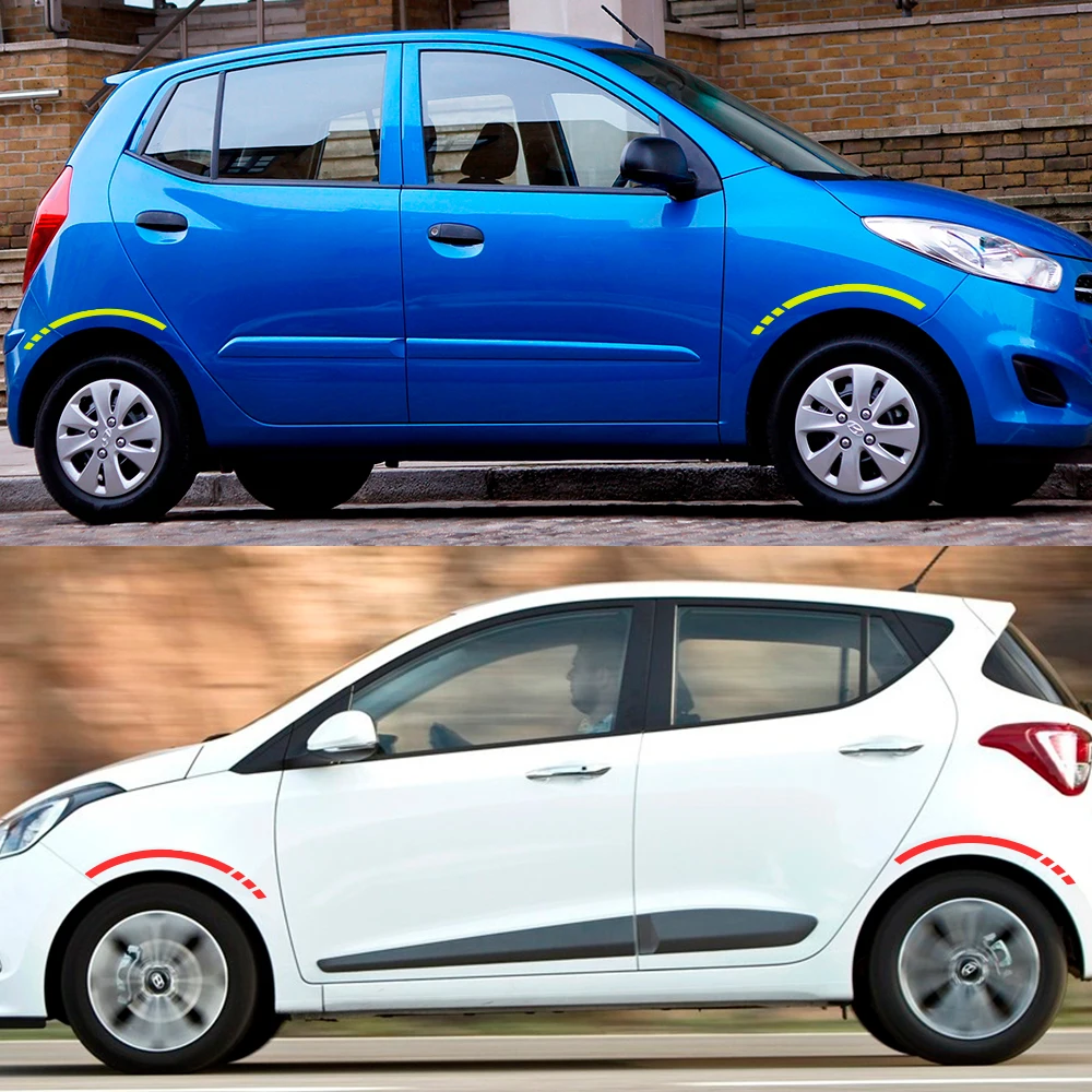 4 шт. для Hyundai i10 автомобильные шины виниловые спортивные наклейки передний задний