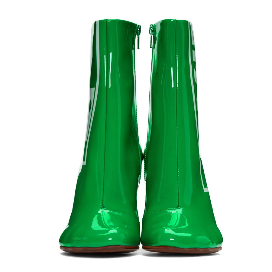 Prova Perfetto/новые зимние женские ботильоны из лакированной кожи с принтом