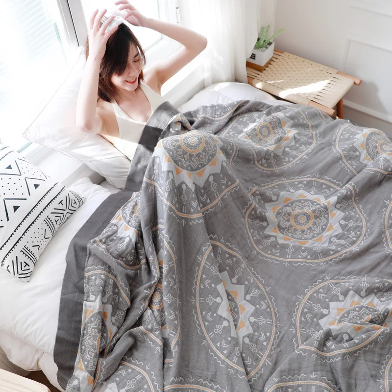 

Богемное одеяло с принтом, плед с геометрическим рисунком для сна, дивана, путешествия, летнее одеяло, высокое качество, мягкое полотенце, од...