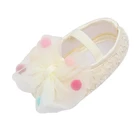 Осенняя обувь для новорожденных девочек; Милая обувь принцессы с бантом для отдыха; Детская нескользящая обувь с мягкой подошвой для малышей