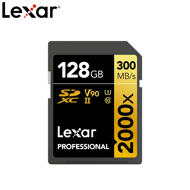 Карта памяти lexar оригинальная sd 300 МБ/с. sdhc 2000x32 Гб sdxc UHS-II u3 64 ГБ 128 v90 para 4k цифровая