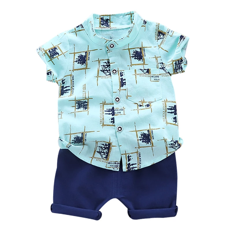 

Toddler Baby Boys Clothes Sets Printing T Shirt +Shorts Pants For 1 2 3 4 Years For Summer Boys Clothing Outfits Suit