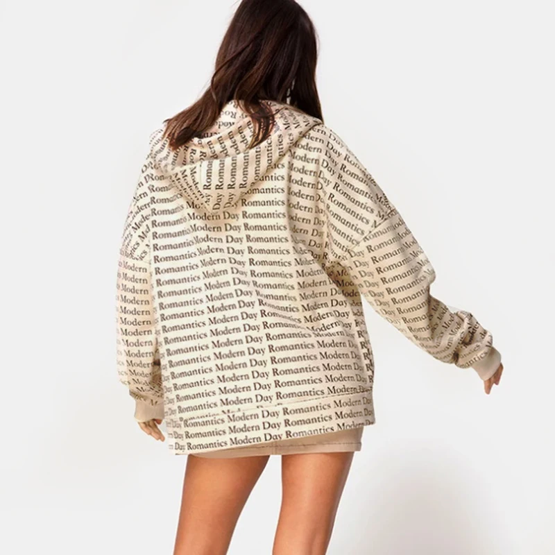 Женская толстовка с капюшоном на молнии длинным рукавом современный