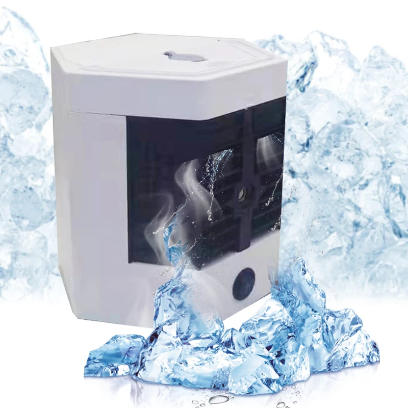 

Portable Air Conditioner Fan Fast Cooling USB Rechargeable Air Cooler Fan Mute Desk Fan with Handle for Home Office JA55
