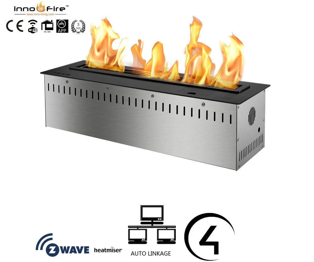 

Inno-Fire 36 inch 900mm L silver or balck Smart Remote control intelligent ethanol flames fireplace