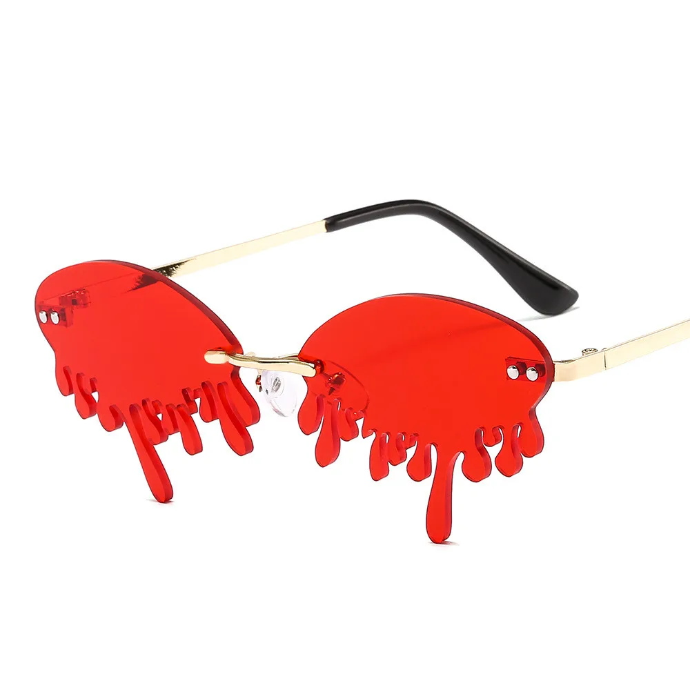 

2021 New Fashion Rimless Funny Sun glasses Women Brand Design Net Red Stage Show Hundred